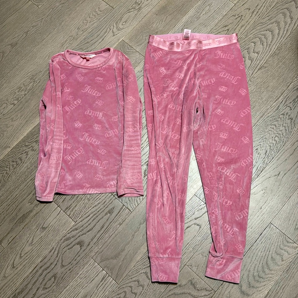 Pink juicy couture PJ long sleeve set